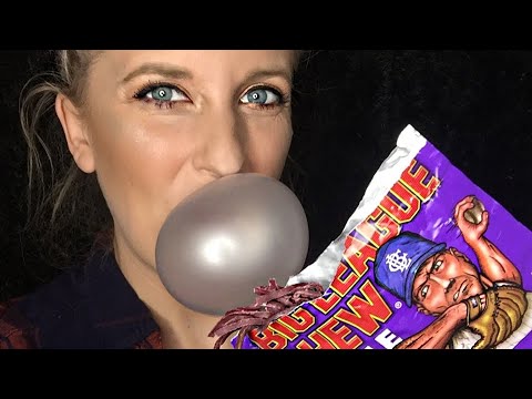 ASMR| Gum Chewing & Blowing Big Bubbles| Big League Chew Grape| No Talking