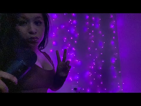 ASMR TINGLY MOUTH SOUNDS & PLAYING WITH FAIRY LIGHTS IN THE DARK✨✨💜🧘‍♀️