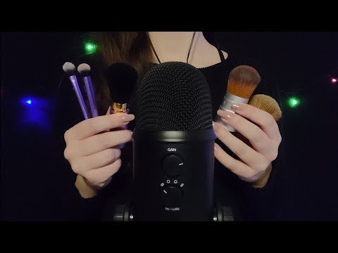 ASMR - Microphone Brushing With Makeup Brushes [No Talking]