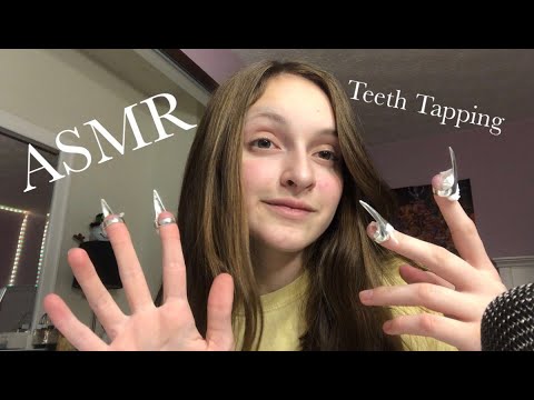 ASMR TAPPING ON MY TEETH WITH FAKE CLAWS/NAILS