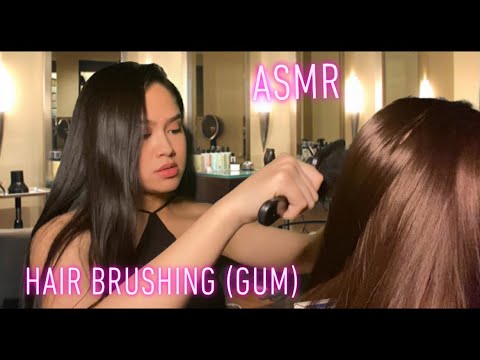 ASMR: Hair Brushing | Gum Chewing + Gum Snapping | Hair Salon | No Talking | Scalp Scratching |