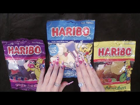ASMR Haribo Gummy  Candy Taste Test/ Eat With Me | Whispered