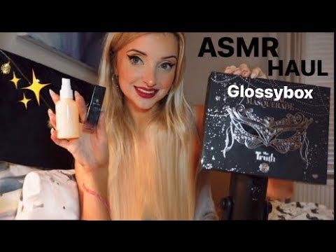 ASMR THE MOST TINGLY BEAUTY HAUL -GLOSSYBOX (tapping+clicky whispers)