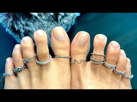 ASMR Toes Mic Scratching + Toe Ring Tapping (Requested)