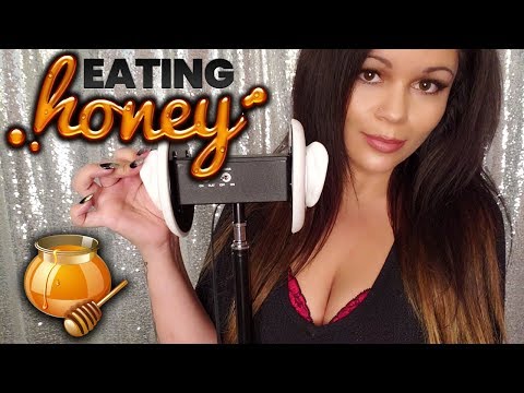 ASMR 3Dio Ear Massage & Ear Eating 🍯Honey in your Ears🍯 *Sticky Fingers*