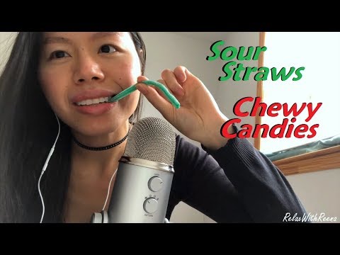 ASMR Eating SOUR STRAWS, Soft & Chewy Candies While Chatting w. You!! 🍬🍬😛