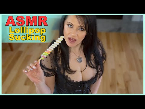 ASMR Wet Mouth Sounds Licking and Sucking Long Lollipop Intense Triggers With Anna