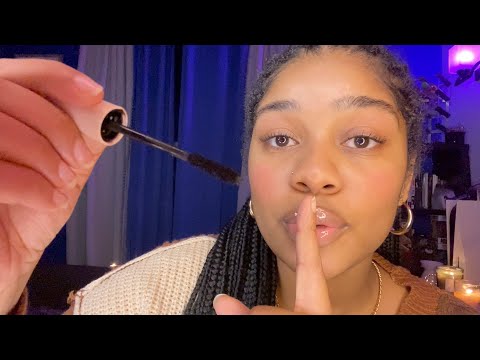 ASMR - Secretly Doing Your Makeup  🤫💞 (PERSONAL ATTENTION, MOUTH SOUNDS, BAG RUMMAGING) ✨💄