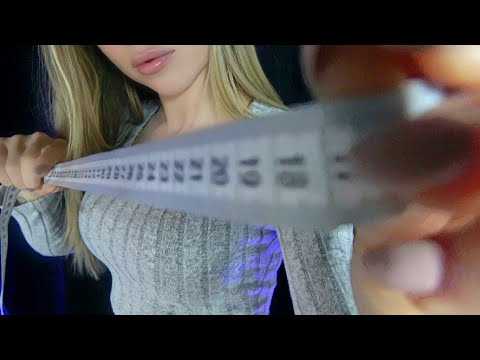 ASMR Measuring and Studying You (Soft Spoken, Light Triggers, Face Measuring)