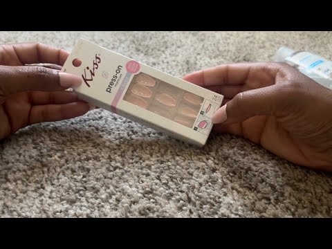 Applying nails from KISS just 4 fun in 5 minutes ASMR | whispers, tapping, scratching etc.