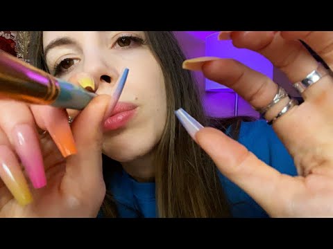 ASMR - Fast & Aggressive Doing YOUR Makeup (XL Nails Tapping, Rings, PERSONAL ATTENTION)