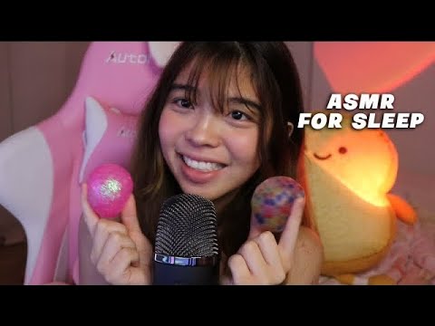 ASMR for people who NEEDS SLEEP! mouth sounds , squishy balls and storytime