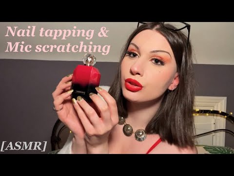 ASMR | Long Nail Tapping Assortment & Mic Scratching (glass, metal & plastic tapping)