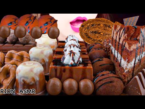 【ASMR】CHOCOLATE PARTY🍫 CHOCOLATE BAR ICE CREAM,CHOCOLATE SHERBET,PRETZEL MUKBANG 먹방 EATING SOUNDS