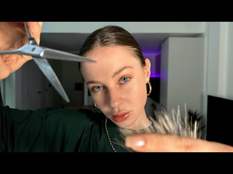 New Girl Gives You A Haircut ASMR ✂️ | Scalp Massage, Hair Wash, Scissor Sounds & More