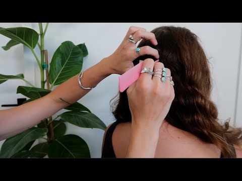 ASMR ultimate hair play and back massage tingles on Giselle (comb + brush) (no soft whisper)