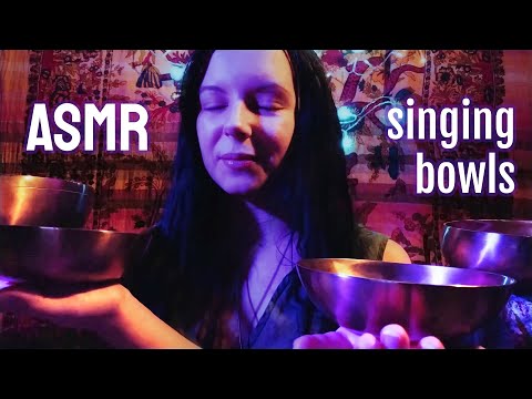 ASMR Binaural Tibetan singing bowls and breathing