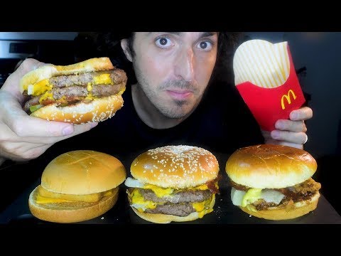 FEASTING on McDonald's Burgers, Fried Chicken + Fish ! (ASMR) 자막 字幕  ਉਪਸਿਰਲੇਖ | Nomnomsammieboy