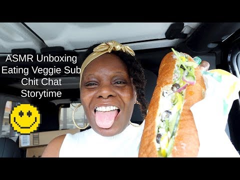 ASMR *Eating Veggie Sandwich Chit Chat *v Blog | Unboxing