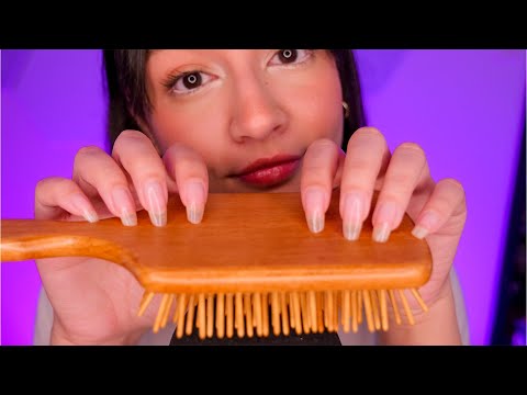 ASMR 'SLEEP, TINGLE, RELAX' Trigger Words + Wood Tapping/Brushing (CRISPY Mouth Sounds!)