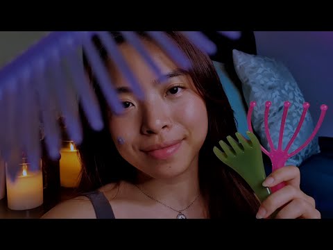 ASMR Face Combing & Soft Whispers ⋆ ݁₊✿⋆˖°
