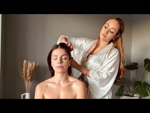 ASMR [Real Person] Reiki Deep Massage (head, shoulders, face, back), Energy Cleansing at Sunset