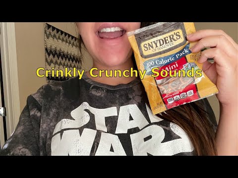 Crinkly sounds + Crunchy pretzel sounds