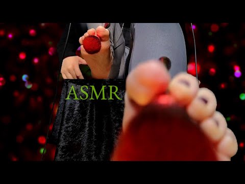 ASMR Lens brushing with feet + shoop shoop, relax relax relax (ear to ear)