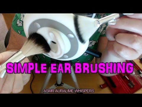 ASMR | SIMPLE EAR BRUSHING & WHISPERSING (3DIO)