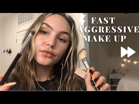 Fast Aggressive ASMR | Doing Your Makeup Role-play