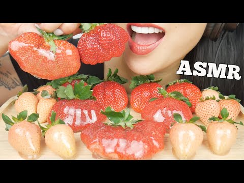 ASMR CANDIED FRUITS *WHITE GIANT STRAWBERRY (EXTREME CRUNCH EATING SOUNDS) NO TALKING | SAS-ASMR