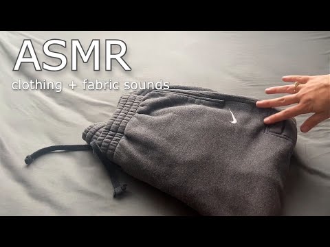 ASMR Clothing/Fabric Sounds (hand movements, soft spoken, close up)
