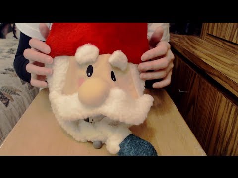 [ASMR] Binaural Gently Touching Santa Hat w/ Mic Inside + Intermittent Vocal Sounds