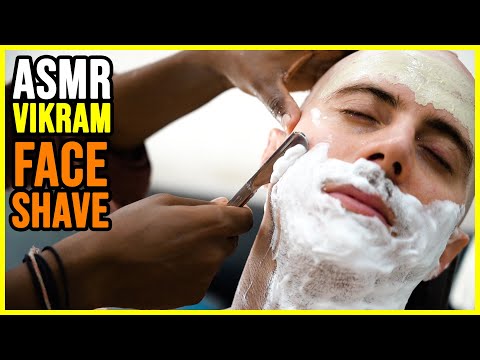 FACE SHAVE by VIKRAM | ASMR Barber [NO TALKING]