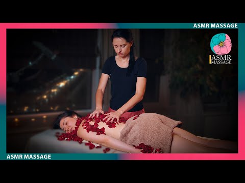 ASMR Massage by Anna with Rose Petals in Rain