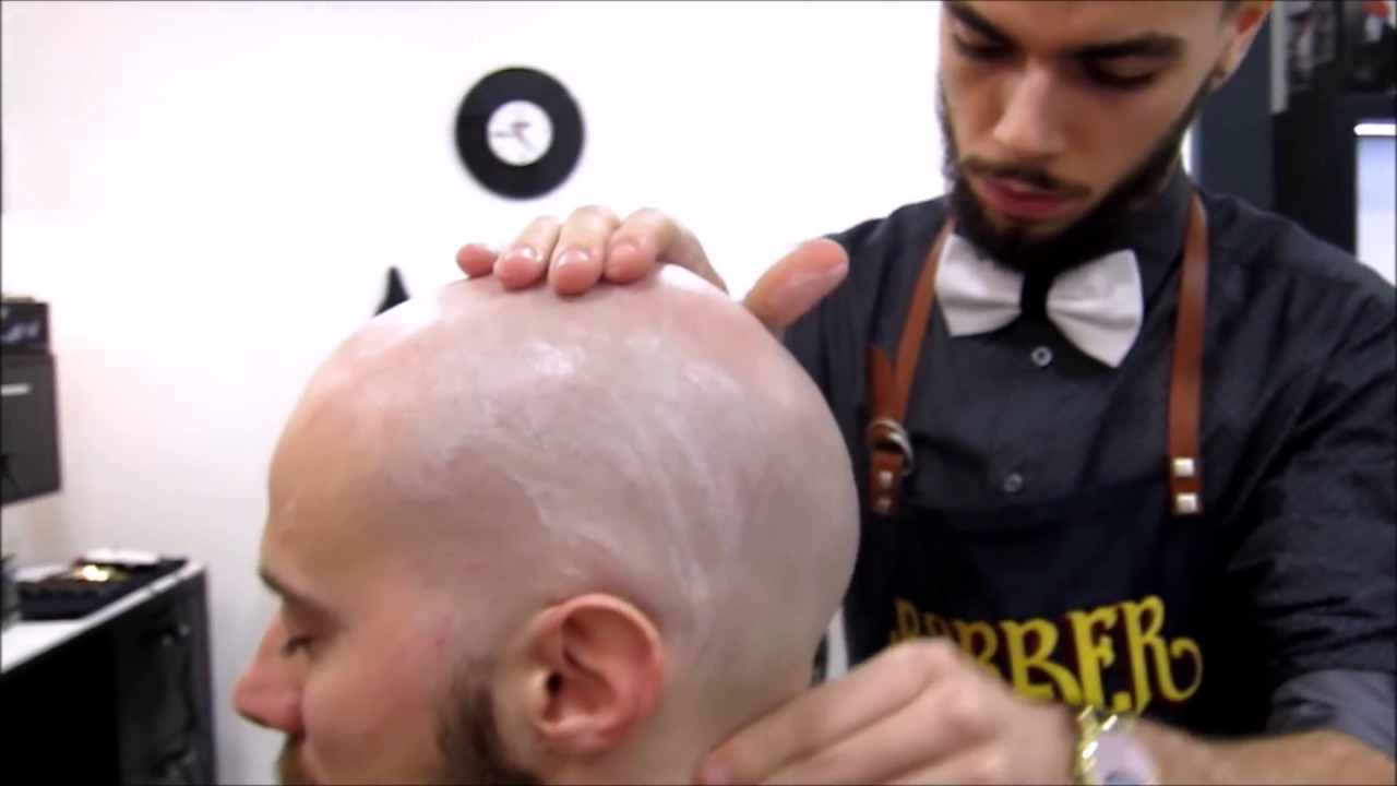 Relaxing Head shave and Massage - Young Italian Barber - Binaural ASMR - no talking