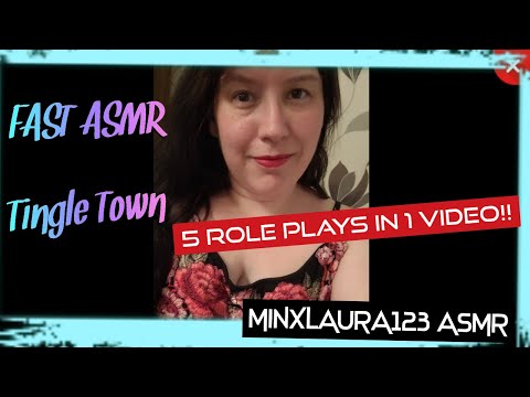 FAST ASMR Welcome to Tingle Town ... 5 RP's in 1 video !! Grocery Store.. Spa.. Library etc !