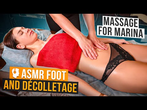 SENSITIVE ASMR RELAXING FOOT AND BREAST MASSAGE FOR GIRL MARINA