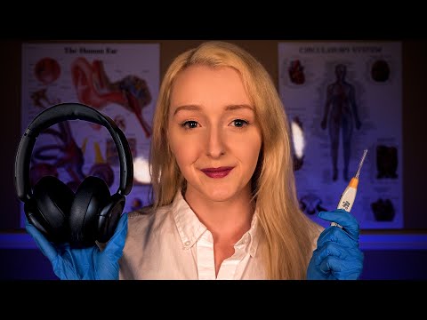ASMR Detailed Ear Cleaning & Hearing Test | Medical