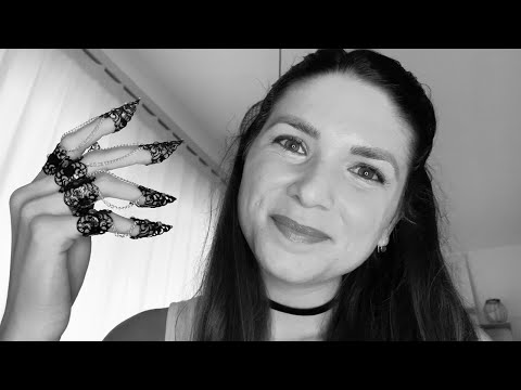 ASMR Falling Asleep with CLAW Triggers (B&W, Positive Affirmations, Music)