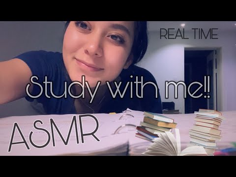 ASMR Study with Me!! [Real Time] [Writing Sounds, Paper Sounds]