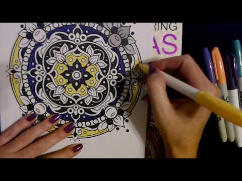 ASMR | Coloring A Mandala With Markers (Whisper)