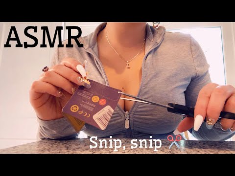 ASMR | Tapping on tag & camera with scissor sounds & fast hand movements ✂️✨