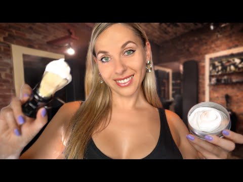 ASMR Sleep Inducing Haircut, Shave, Massage, Brushing, Rain sounds