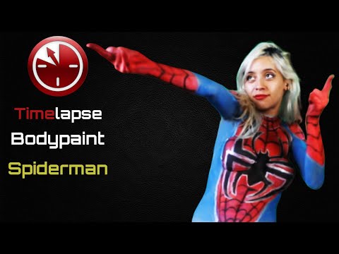 Time-lapse Bodypaint Spiderman