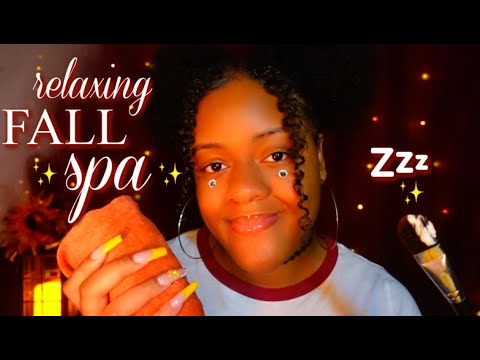 ASMR ♡ Extremely Relaxing Fall Spa Treatment 🍂☕ + Cozy Personal Attention & Massage ♡ (no music ✨)