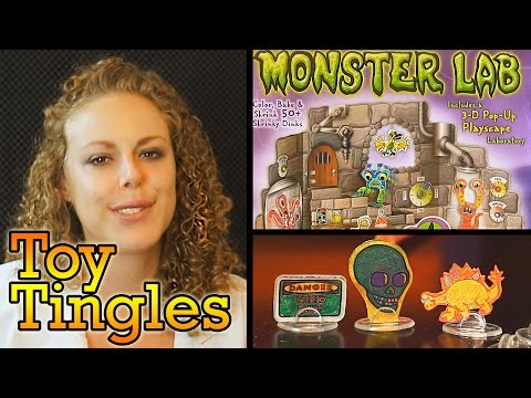 ASMR Toy Tingles #5 - Shrinky Dinks Monster Lab - Soft Spoken Binaural Unboxing & Sound Triggers