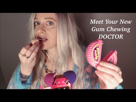 ASMR Annoying Gum Chewing Woman In Crinkle Jacket Is Your Doctor | Whispered