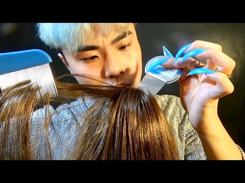 School Nurse Lice Check 💆🏻‍♀️ Satisfying ASMR: Tingliest Combing Ever • Korean Hair Roleplay