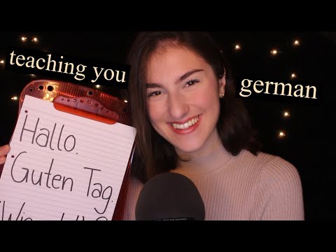 [ASMR] teaching you german 🇩🇪// paper sounds, writing sounds …. // IsabellASMR